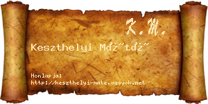 Keszthelyi Máté névjegykártya